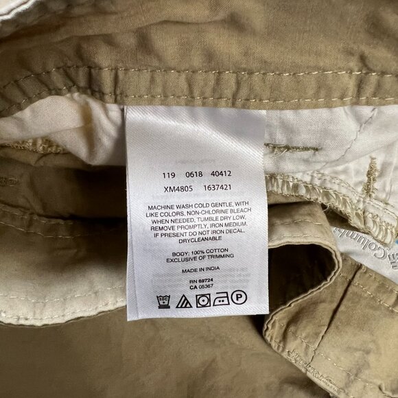 Men's Columbia Sportswear Washed Out Short Khaki BEIGE Tan Size 34 Casual Cotton - Picture 2 of 9
